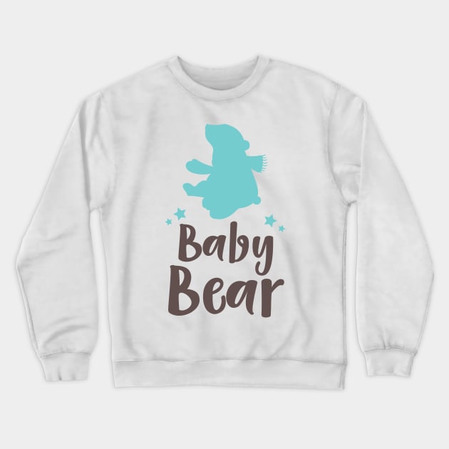 Baby Bear, Bear Cub, Cute Bear, Little Bear - Blue Crewneck Sweatshirt by Jelena Dunčević